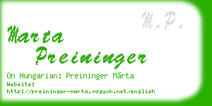 marta preininger business card